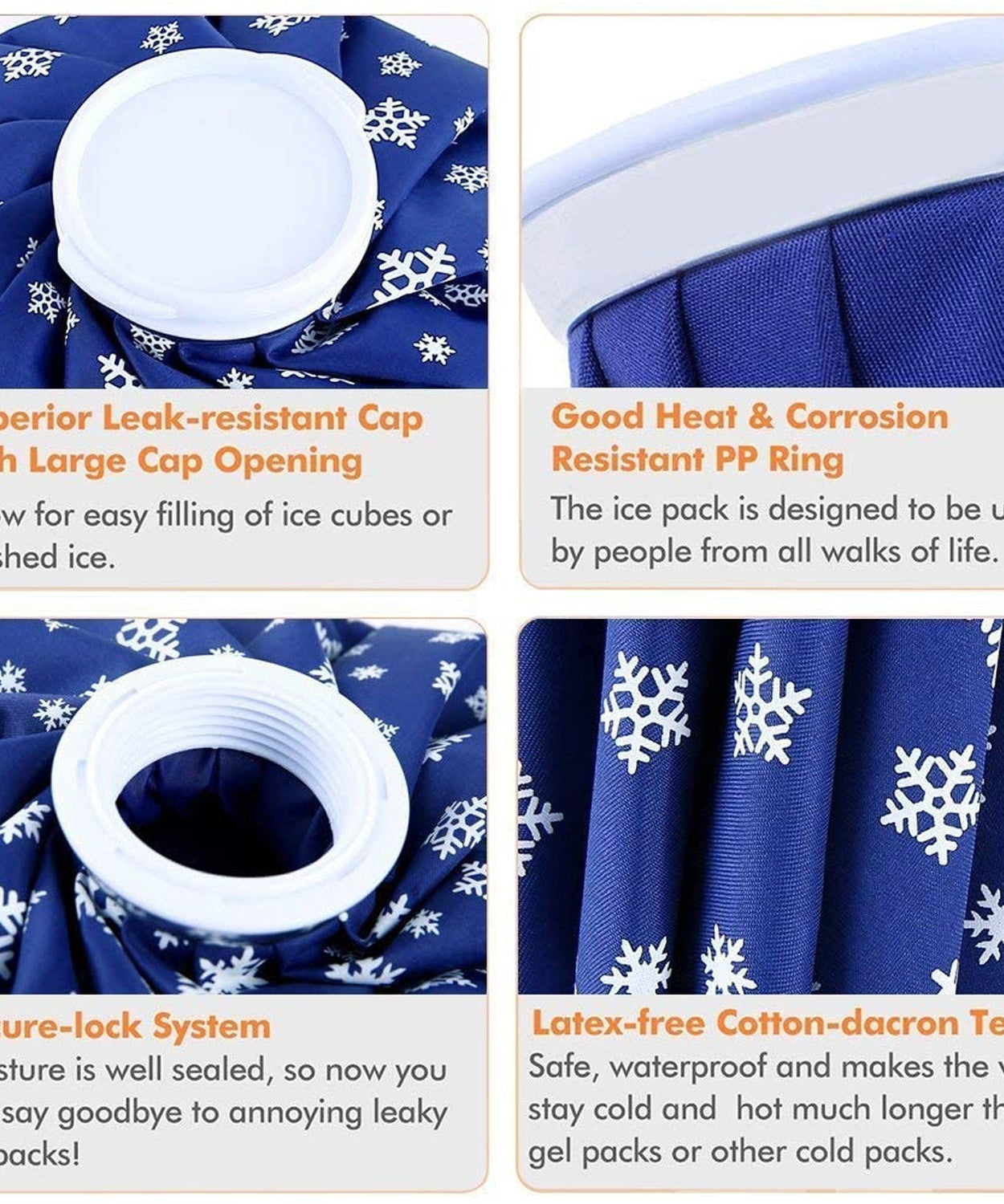 Pain relief ice bag for joints, showing practical use and design