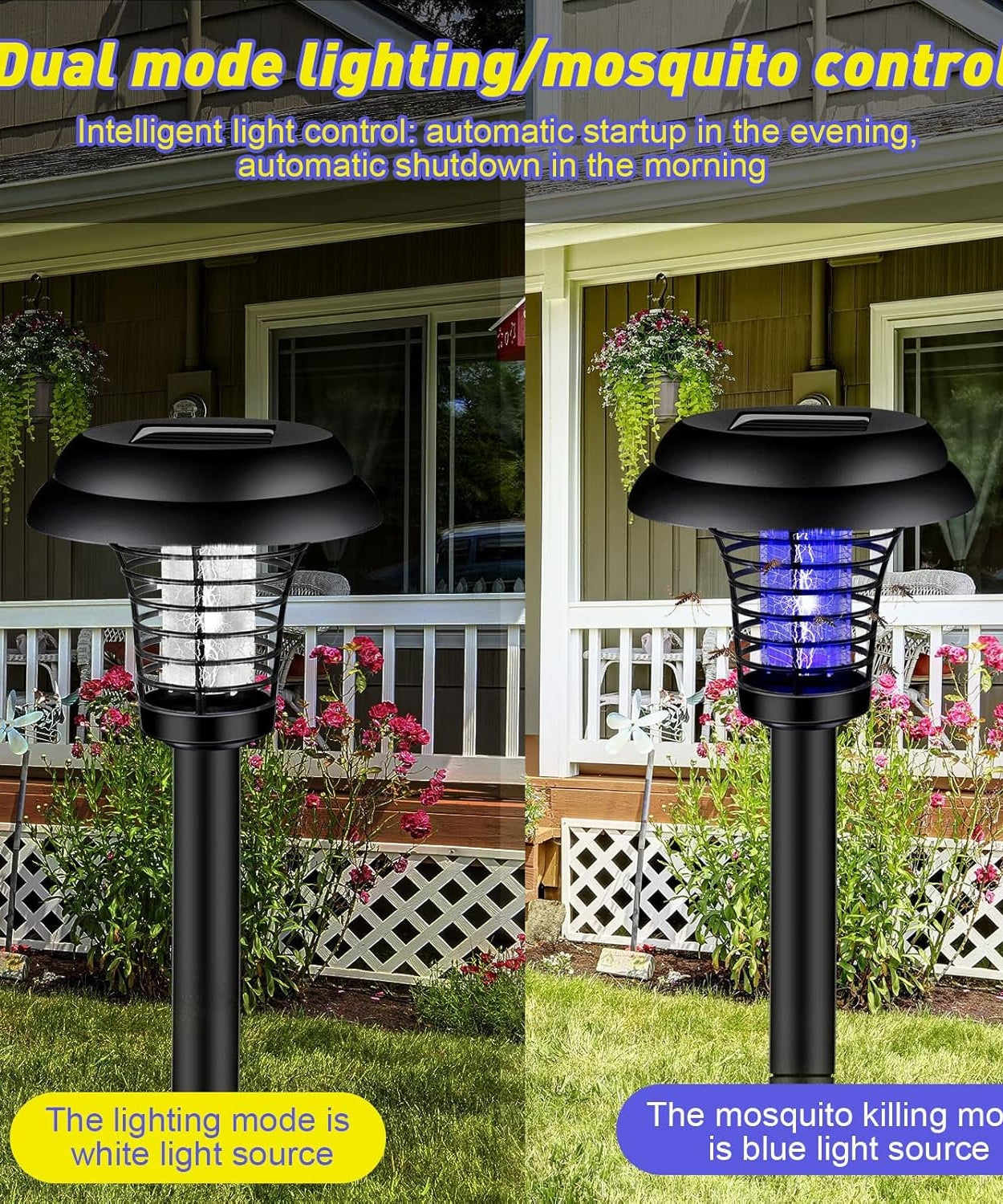 Medium Garden Solar Powered LED Mosquito Trap / Bug Zapper (1 Pc)