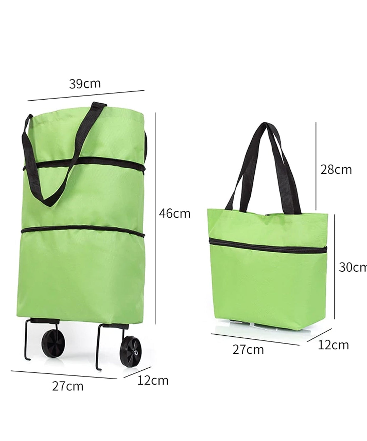 Trolley shopping bag, foldable cart for travel luggage.