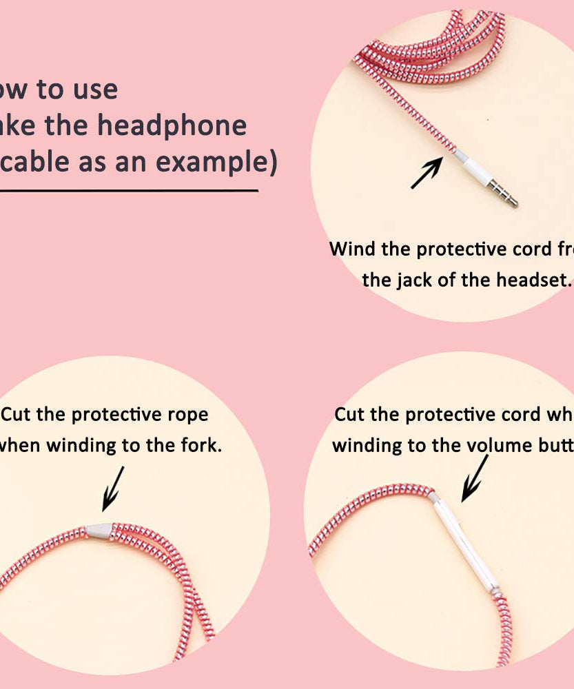 Metallic Cable Protector for Cords & Headphones (Spiral Wrap)