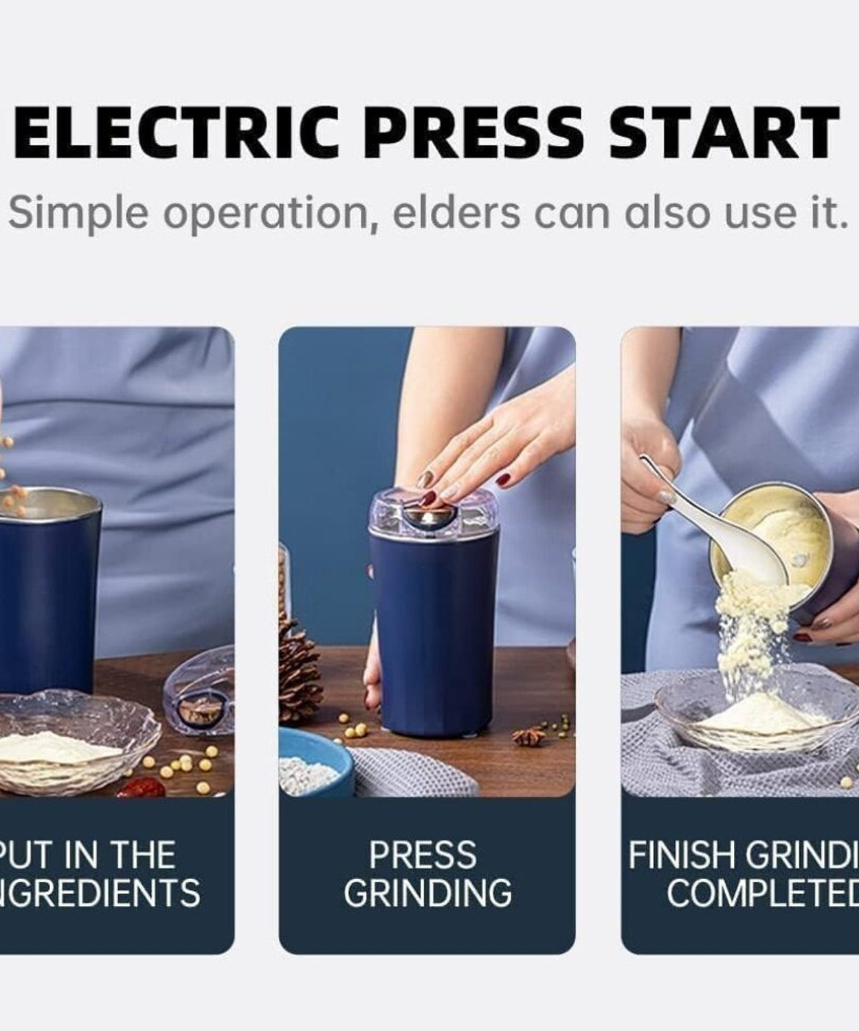 Stainless Steel Coffee Grinder Machine 300w (Multi Blades Grinder)