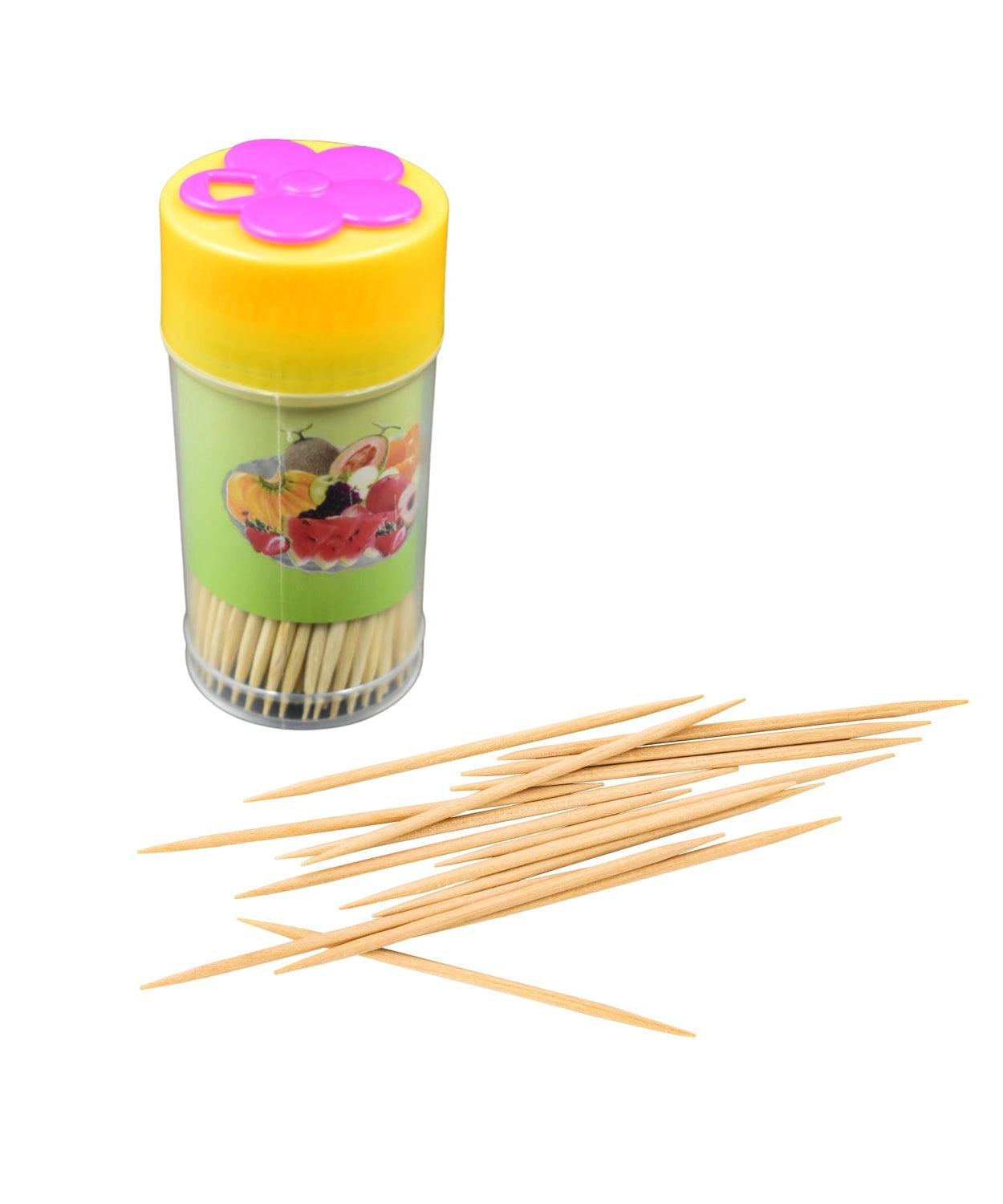 Toothpicks in clear box showing the inside view