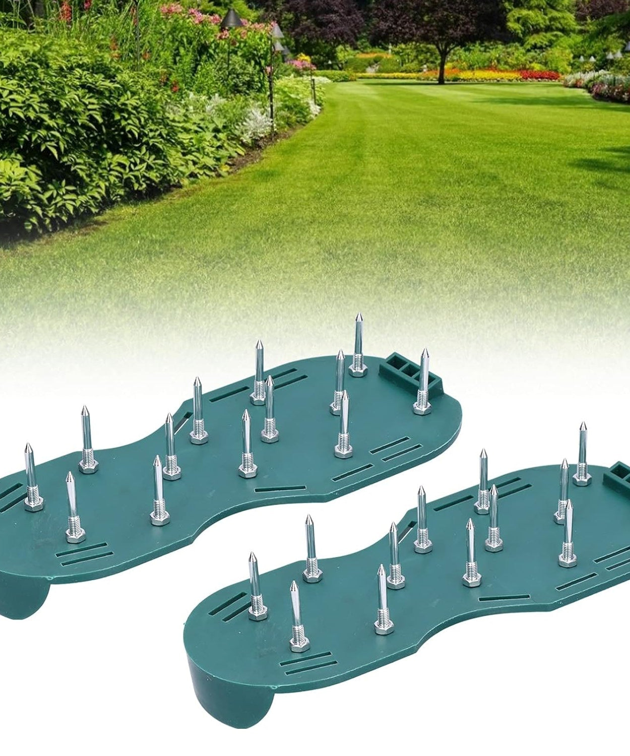 Lawn Aerator Sandals, Garden Grass Aerator Spiked Sandals Green Studded Shoes for Yard Patio Garden Excavation