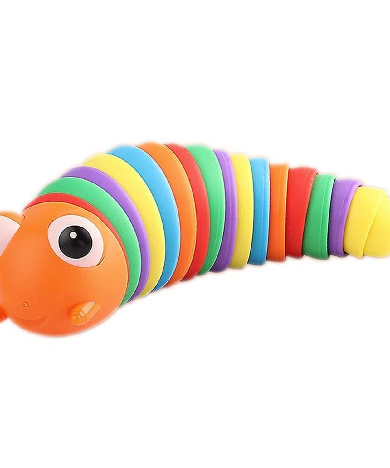 3D Rainbow Color Plastic Slug Fidget Toys, Stress Relieving Toy, Sensory Slug Toy for Boys and Girls, Finger slug Toy, for Autistic, Caterpillar Fidget Toys Stress Relief Gifts for Toddlers Kids Adults  (1 Pc)