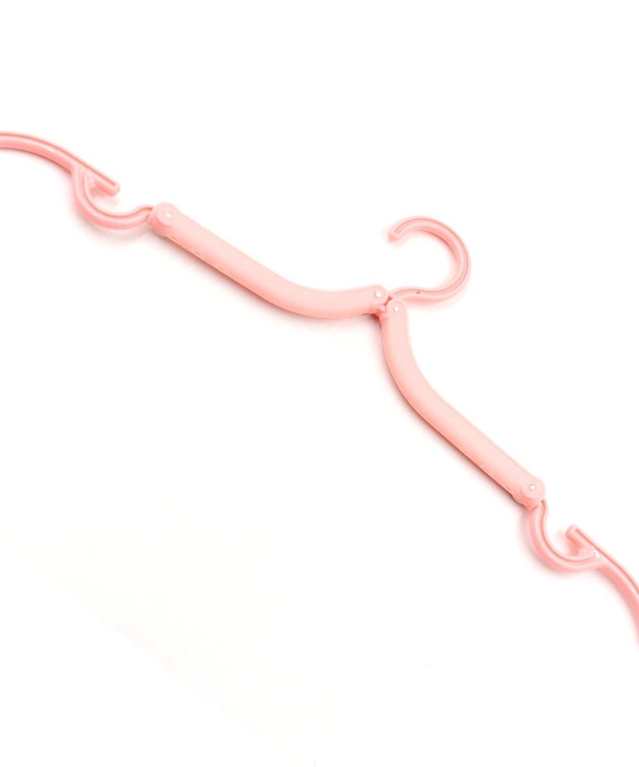 Compact and foldable clothes hangers for travel and home use.