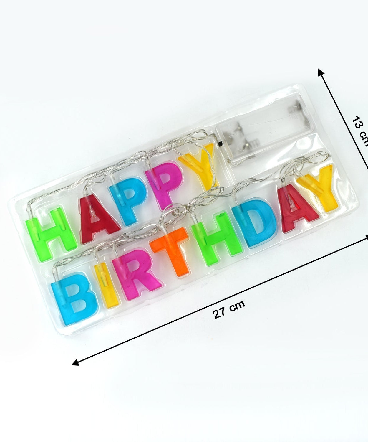 Decoratives Plastic Happy Birthday 13 LED Letter Battery Operated String Lights, Outdoor String Lights (Multicolour)