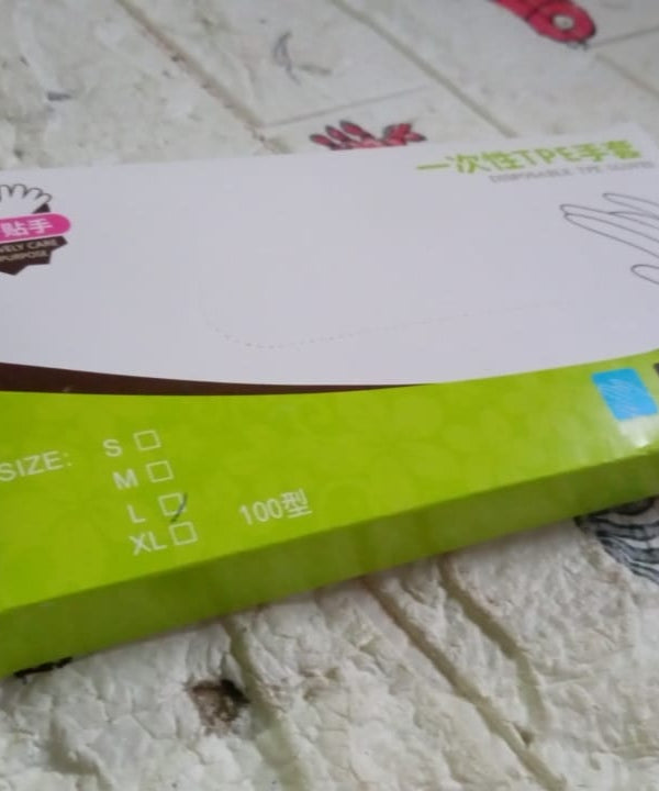 Clear disposable gloves for various uses