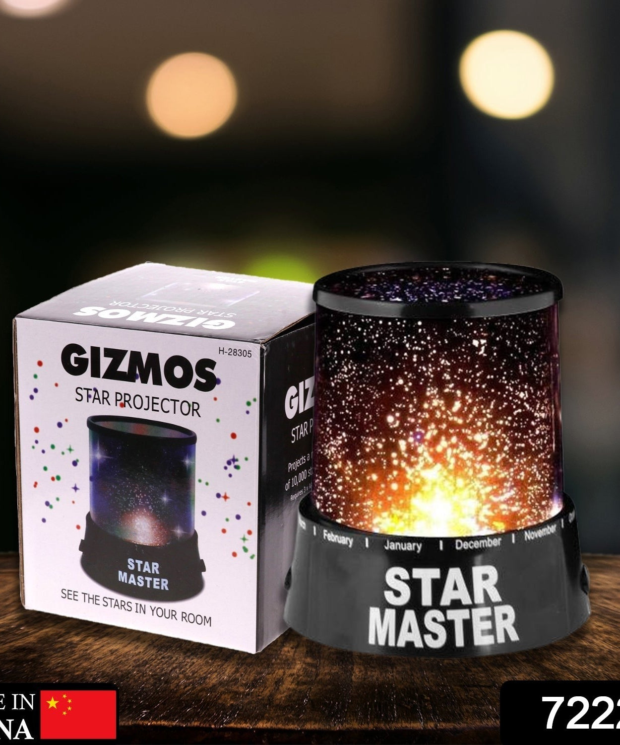 LED night projector lamp showing star patterns