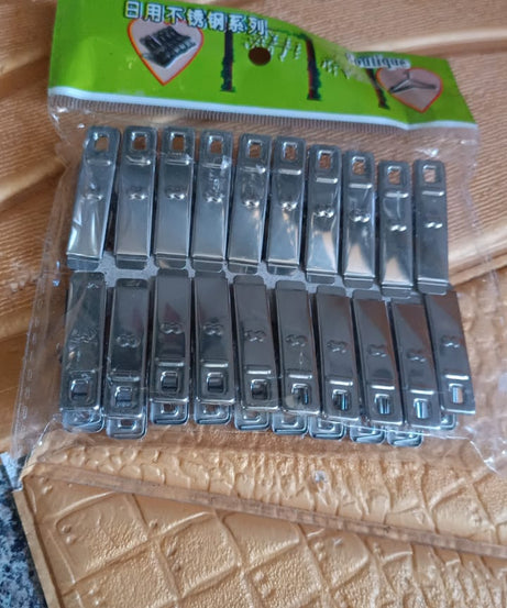 Cloth Drying Pins Stainless Steel Cloth Clips (20 Pcs Set)