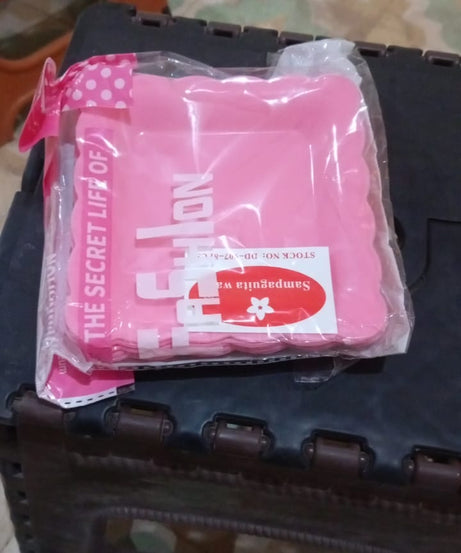 Square Plastic Dinner Plate Snacks / Breakfast, Restaurant Serving Trays Home School Coffee Hotel Kitchen Office (8 Pcs Set)