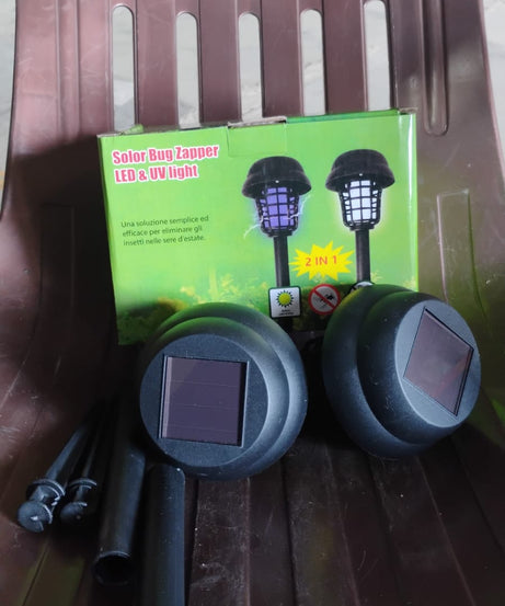 Garden Lighting UV LED Solar Powered LED Mosquito Trap / Bug Zapper  (2 Pc)