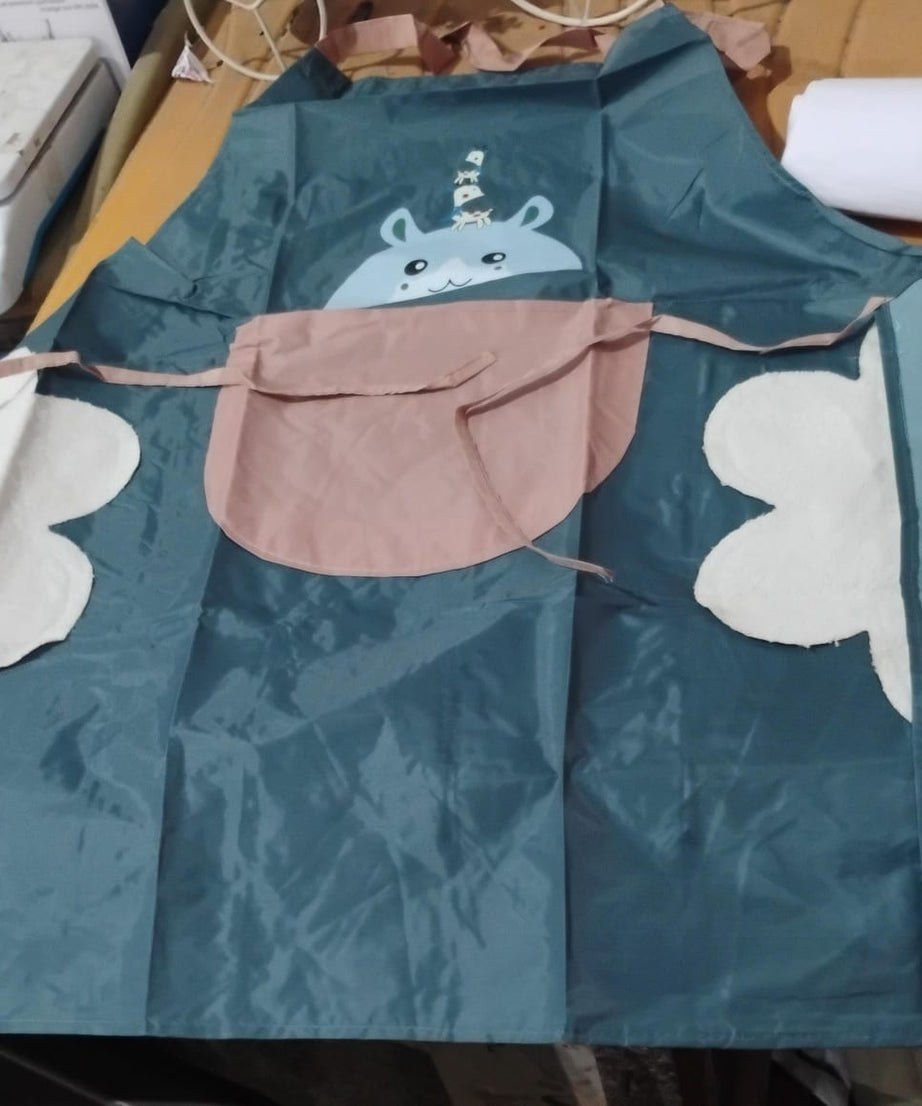 Cute Cartoon Animal Design Kitchen Apron (1 Pc)