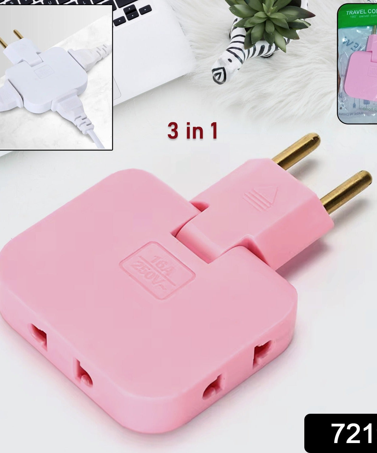 Wireless 3in1 Foldable Wall Plug Socket