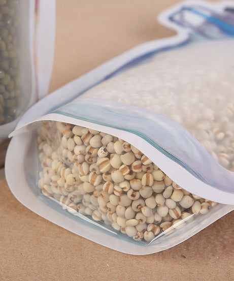 1000ml plastic food storage jar with airtight seal and zipper.