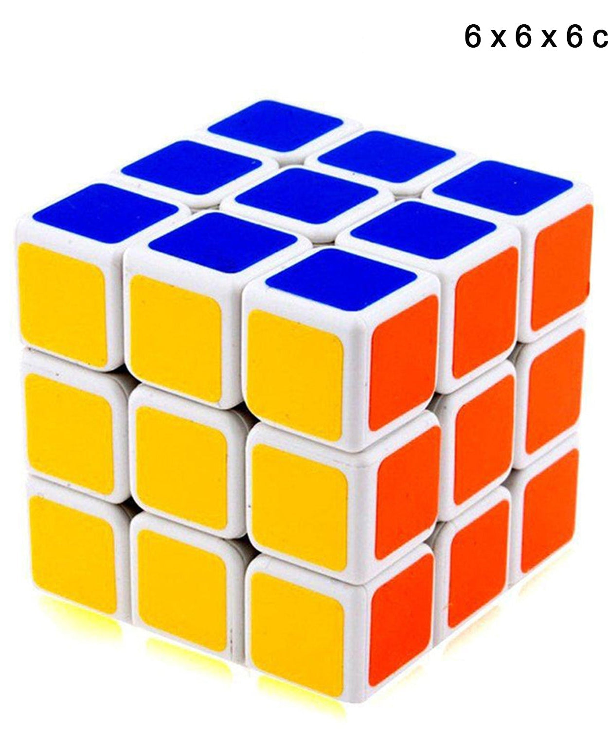 Side view of a 3x3x3 high-speed Rubik's cube.