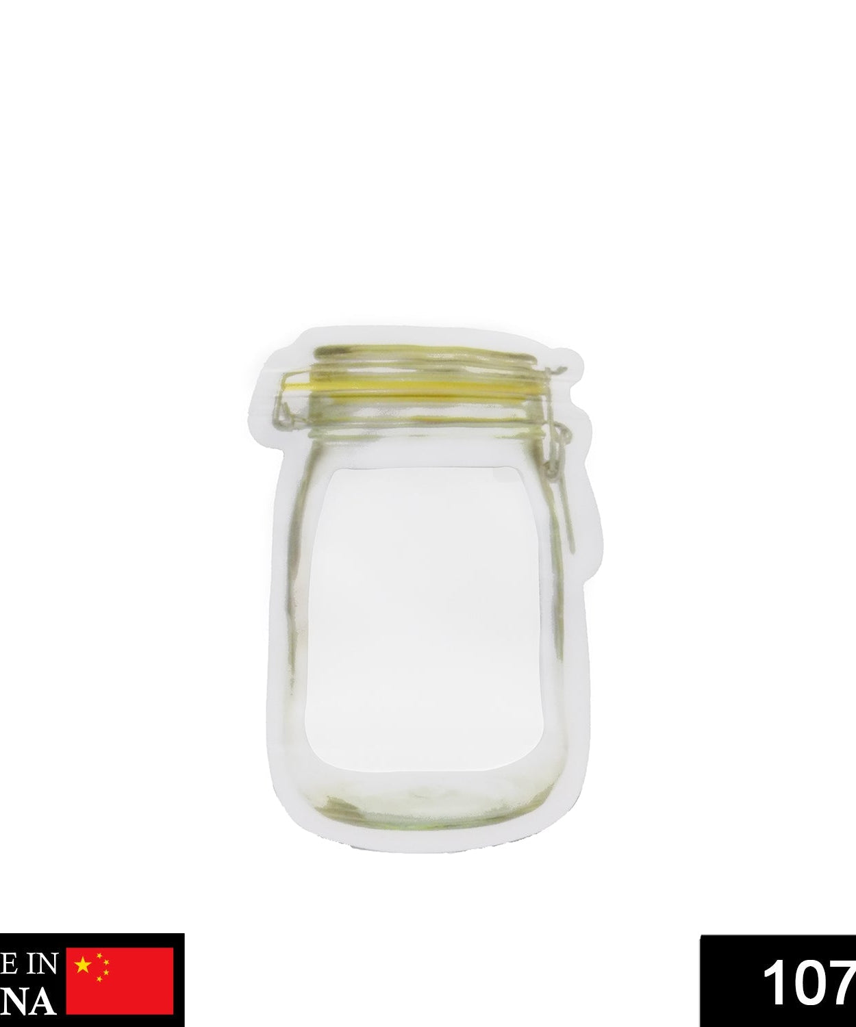Plastic food storage jar with zipper and airtight seal, 150ml.