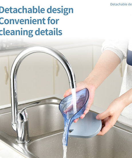 Functional soap box in a unique leaf design.