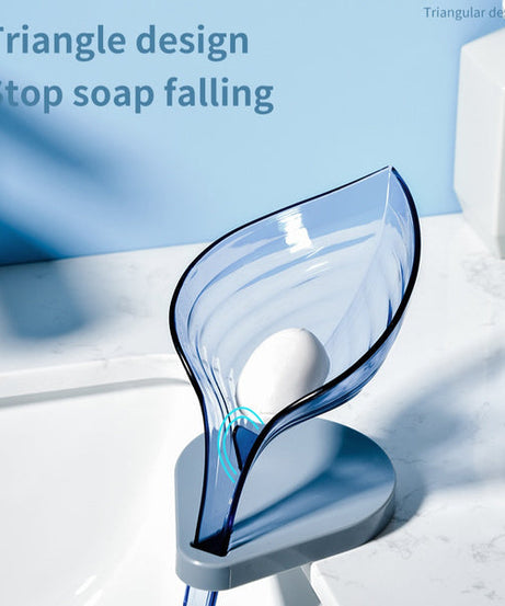 Creative leaf soap holder for easy drainage.