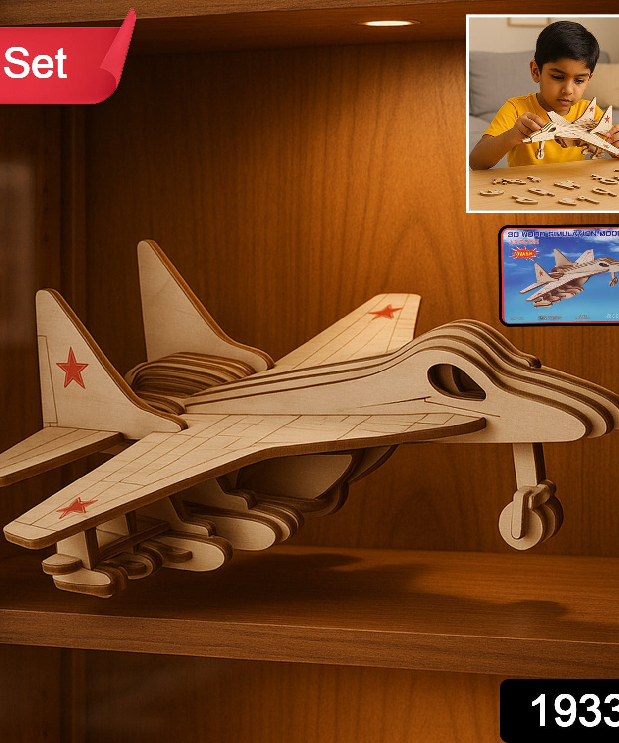 Wooden Fighter Jet Model Kit