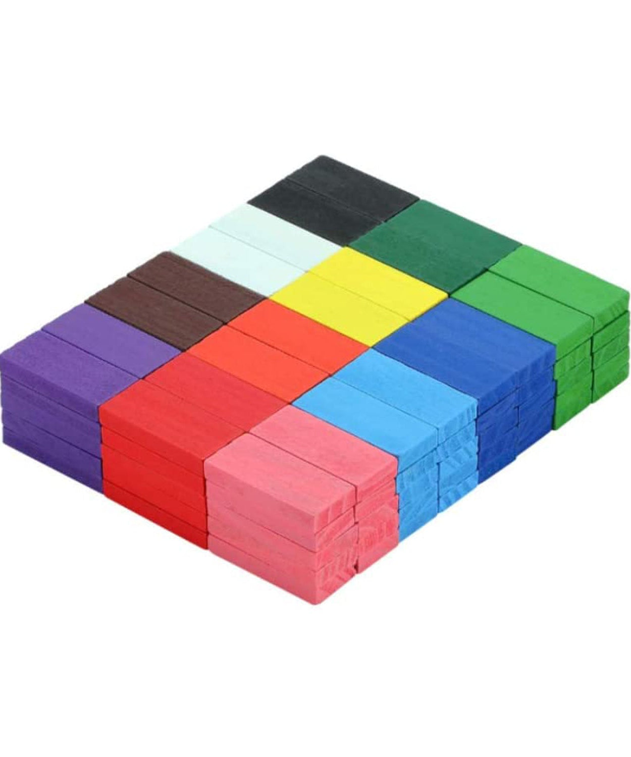 Domino blocks set arranged in a pattern