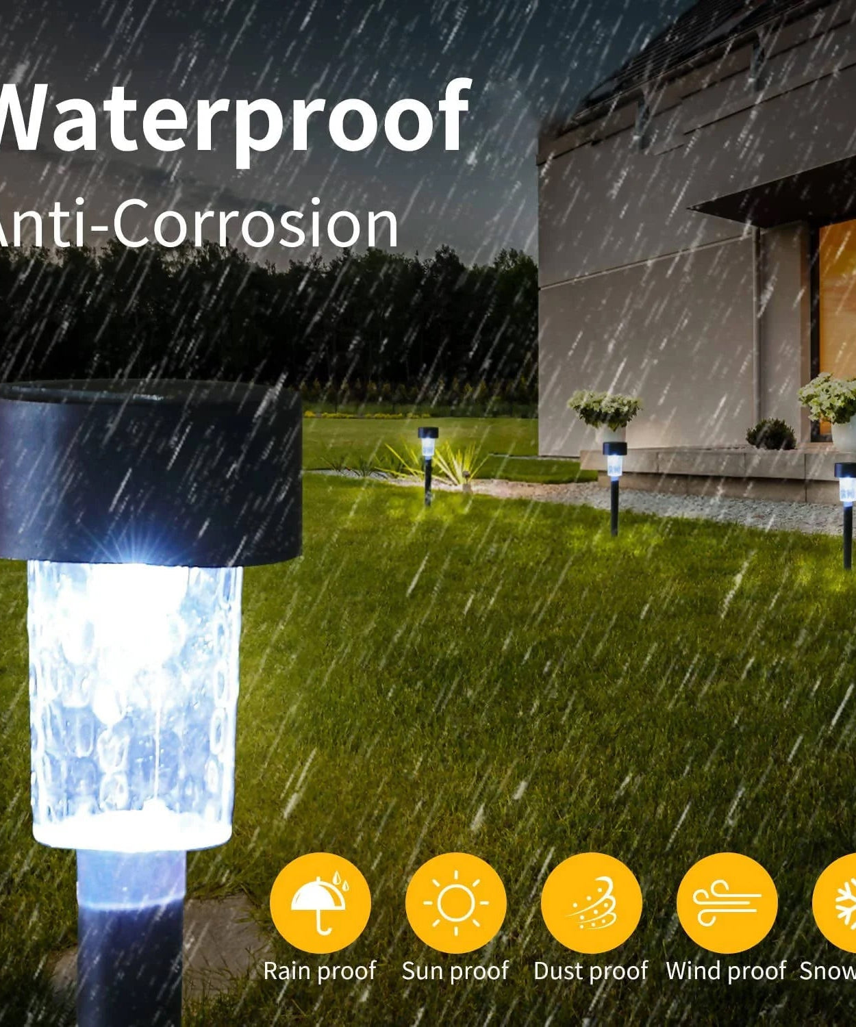 Weatherproof solar LED spotlight for enhancing outdoor spaces.