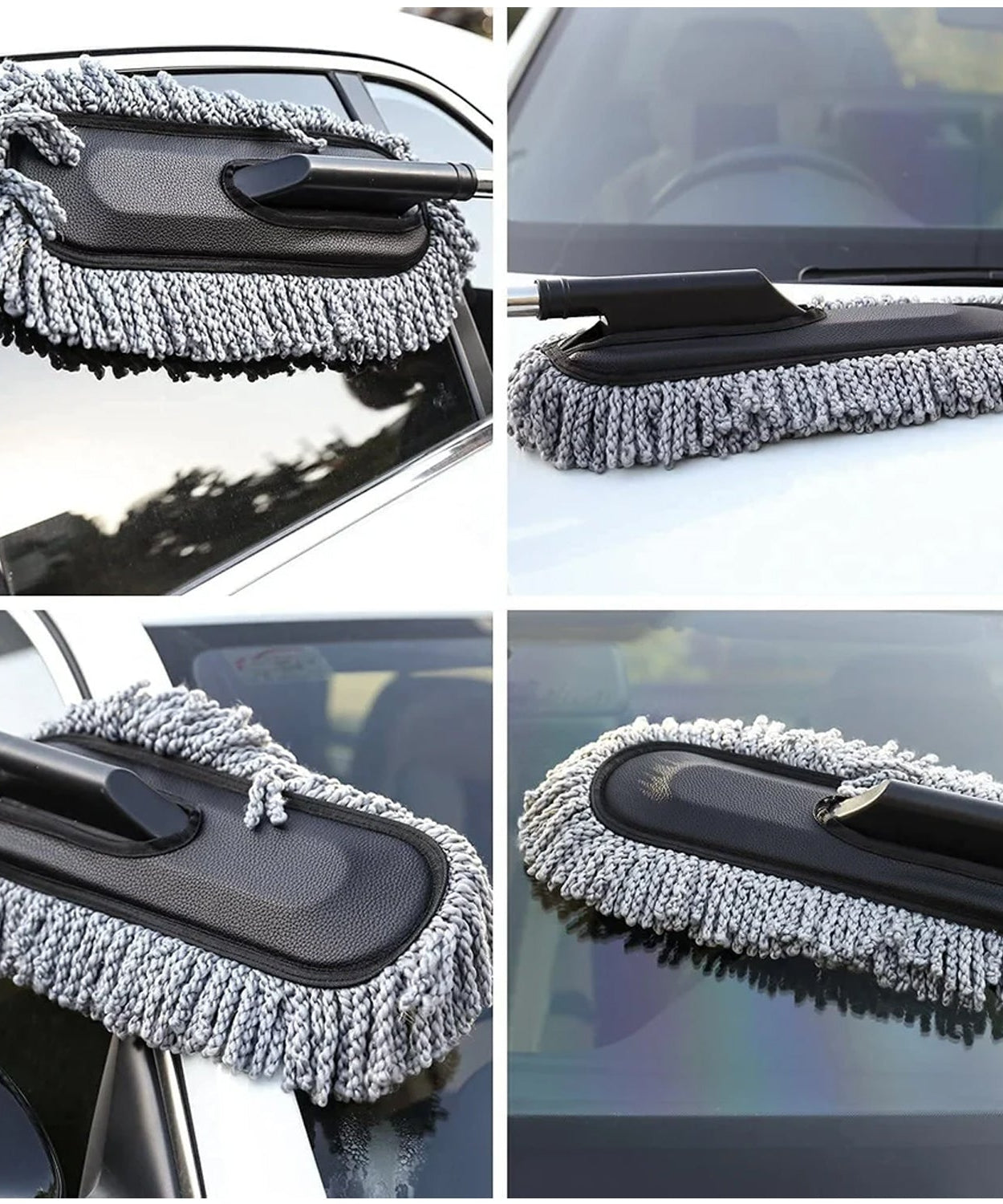 Car Duster, Long Retractable / Soft / Non-Slip / Handle Multipurpose Microfiber Wash Brush Vehicle Interior and Exterior Cleaning Kit with for Car, Boats or Home