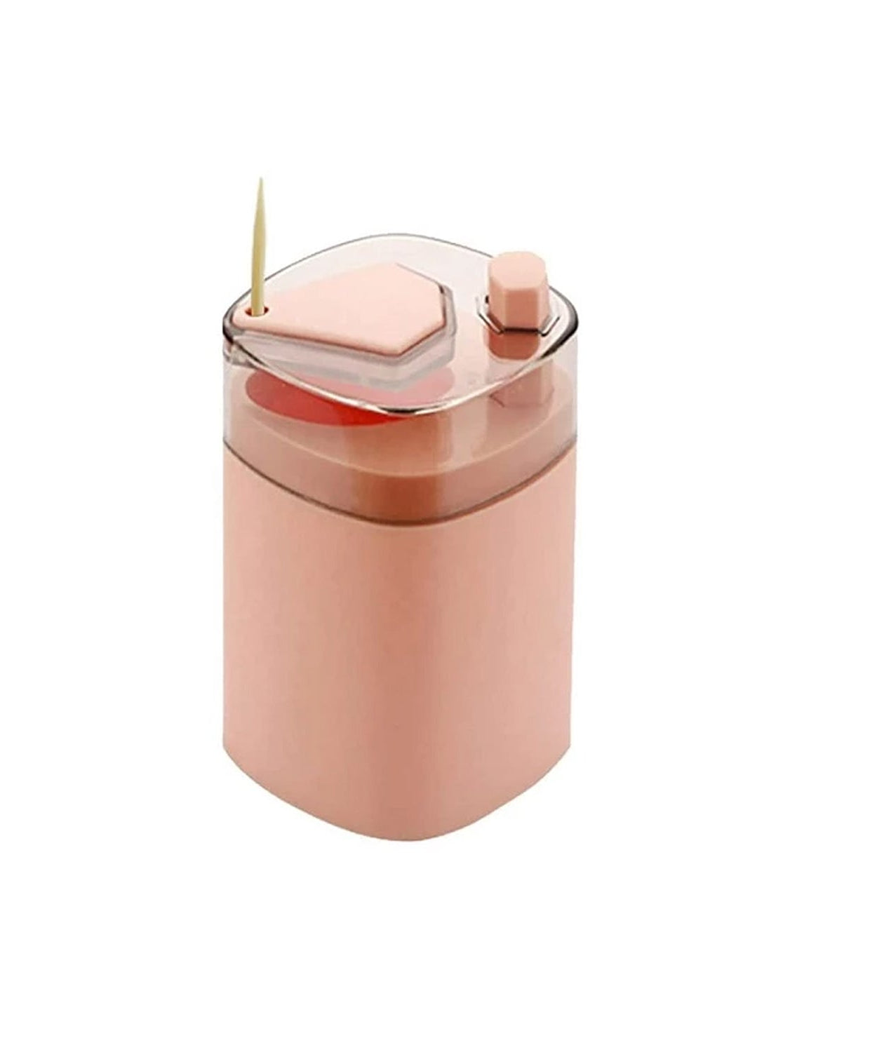 Toothpick holder with -up feature, automatic dispenser for convenient use.
