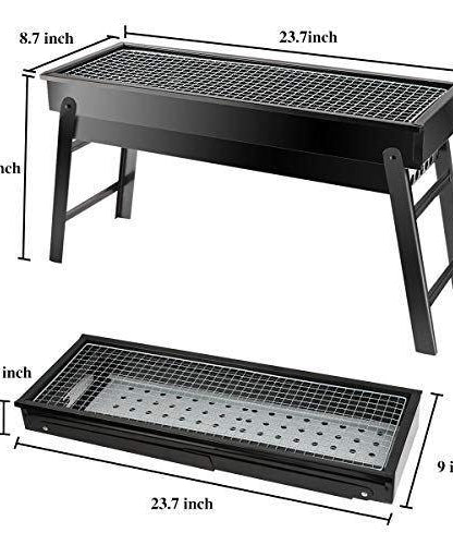 Easy-to-assemble foldable BBQ grill.