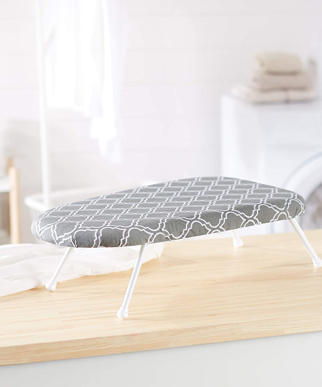 Travel-size ironing pad for convenient ironing at home or away.