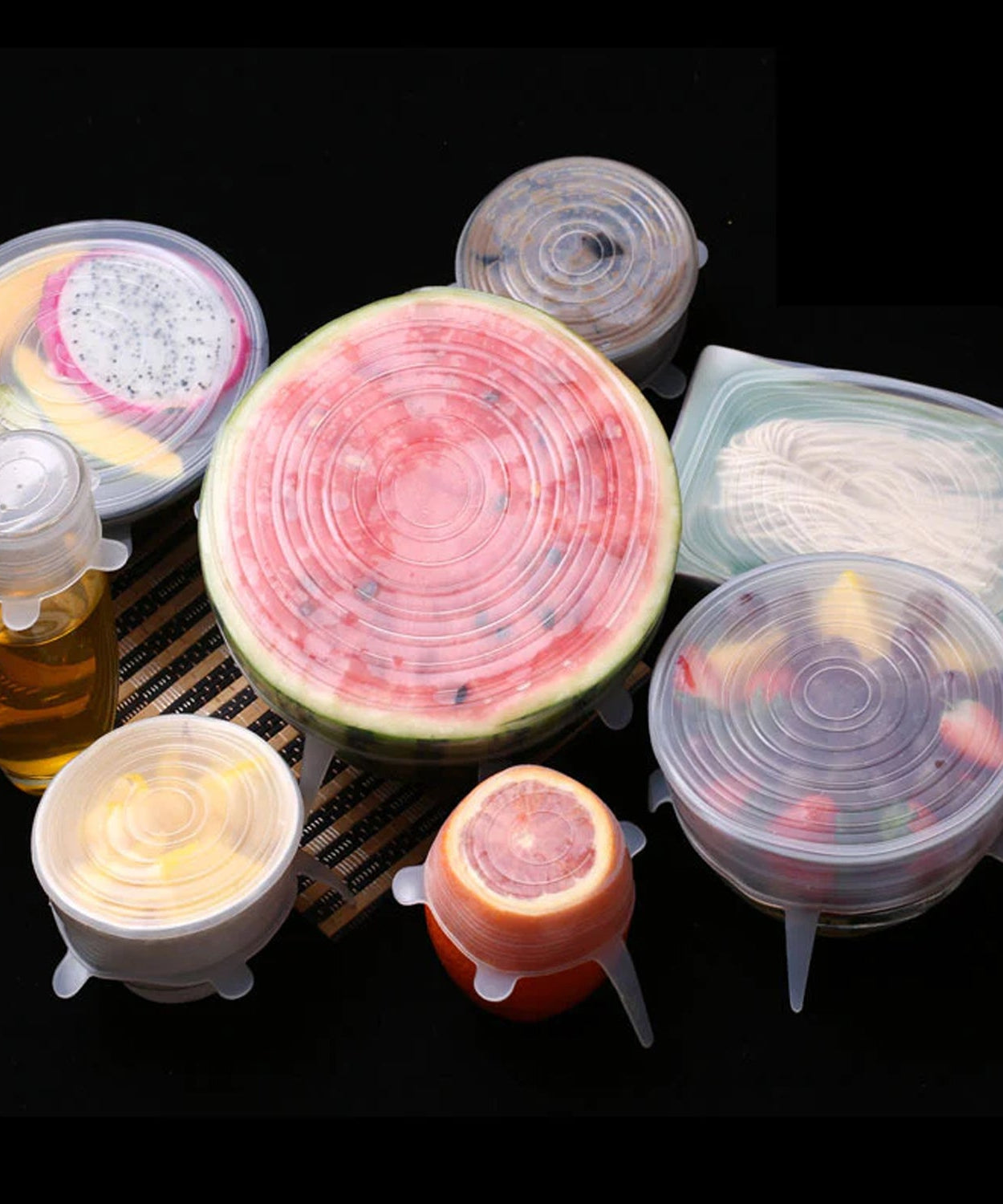 Silicone Stretch Lids, Microwave & Freezer Safe Food Covers (6 Pcs Set /95 Gm )