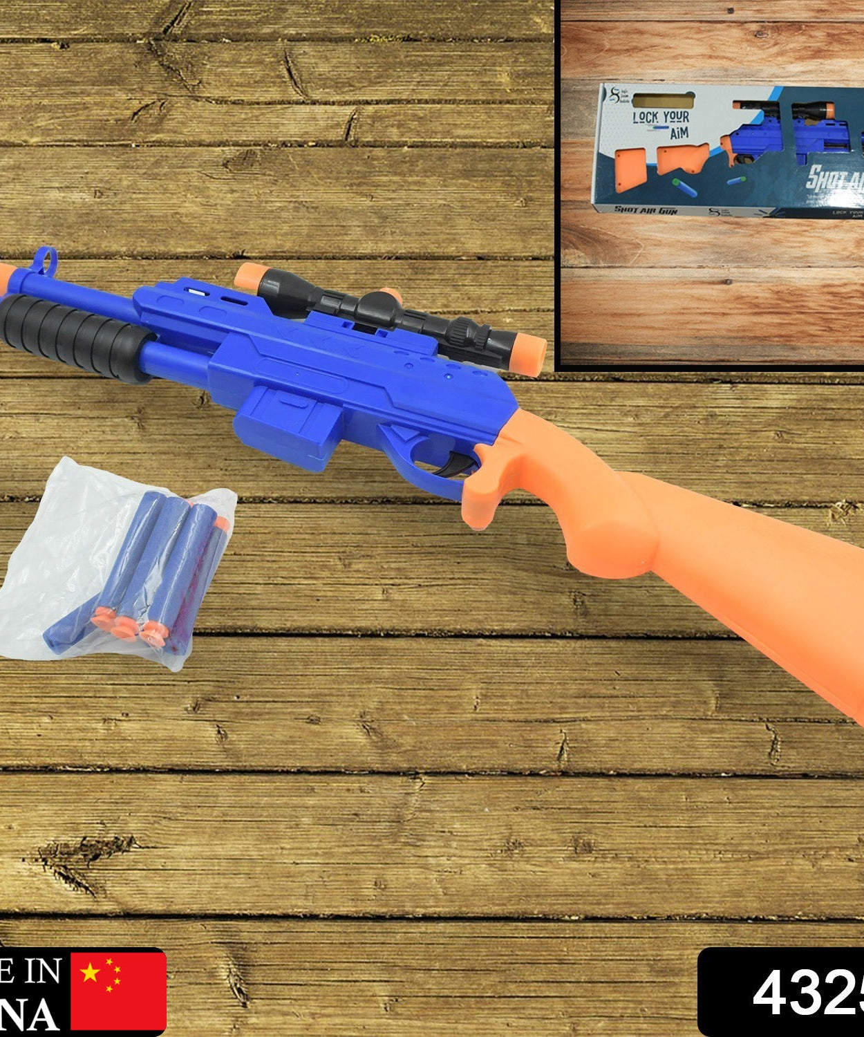 Toy gun with arrows, 22-inch plastic design