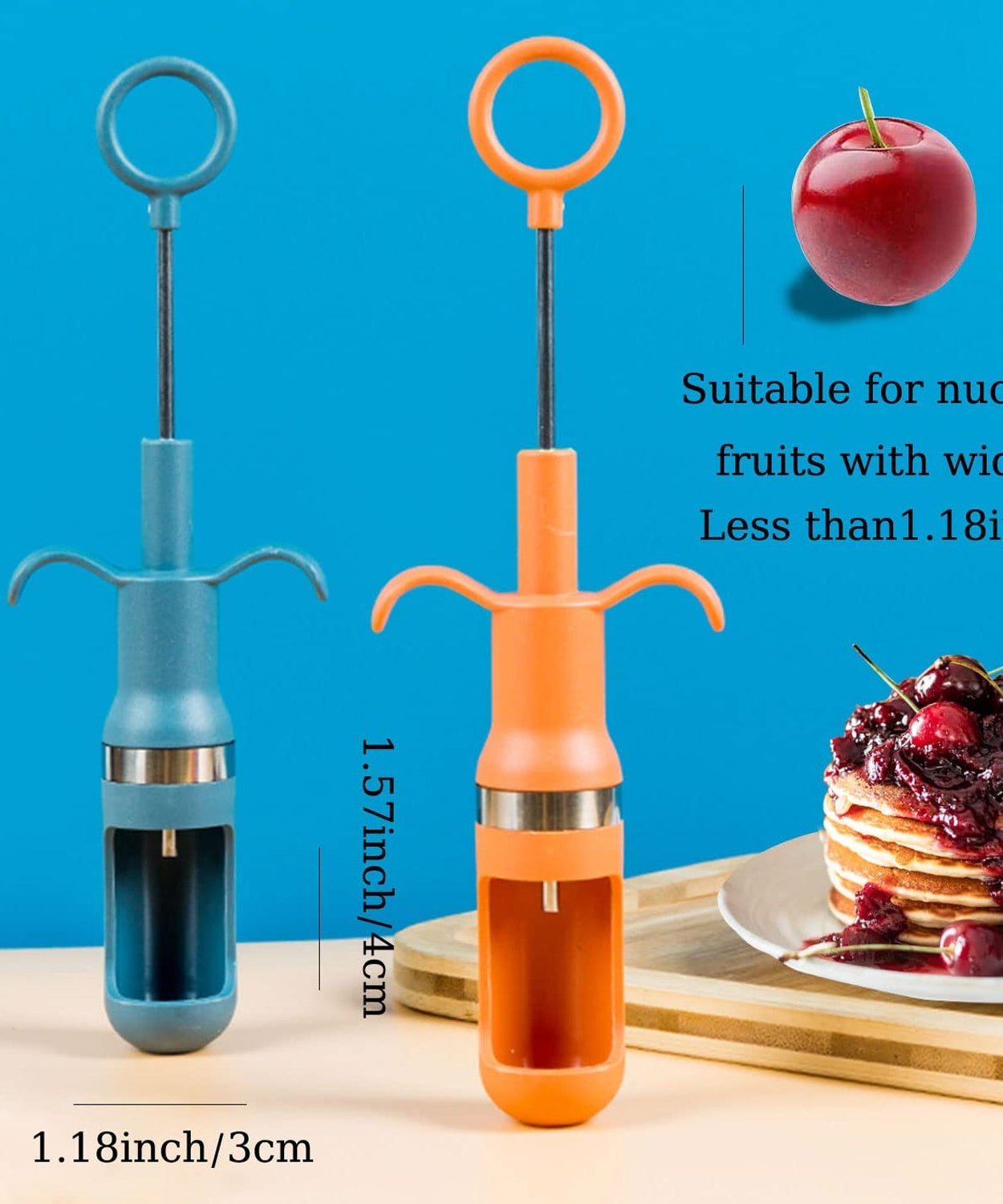 Convenient cherry pitter with ergonomic design for effortless cherry pit removal.
