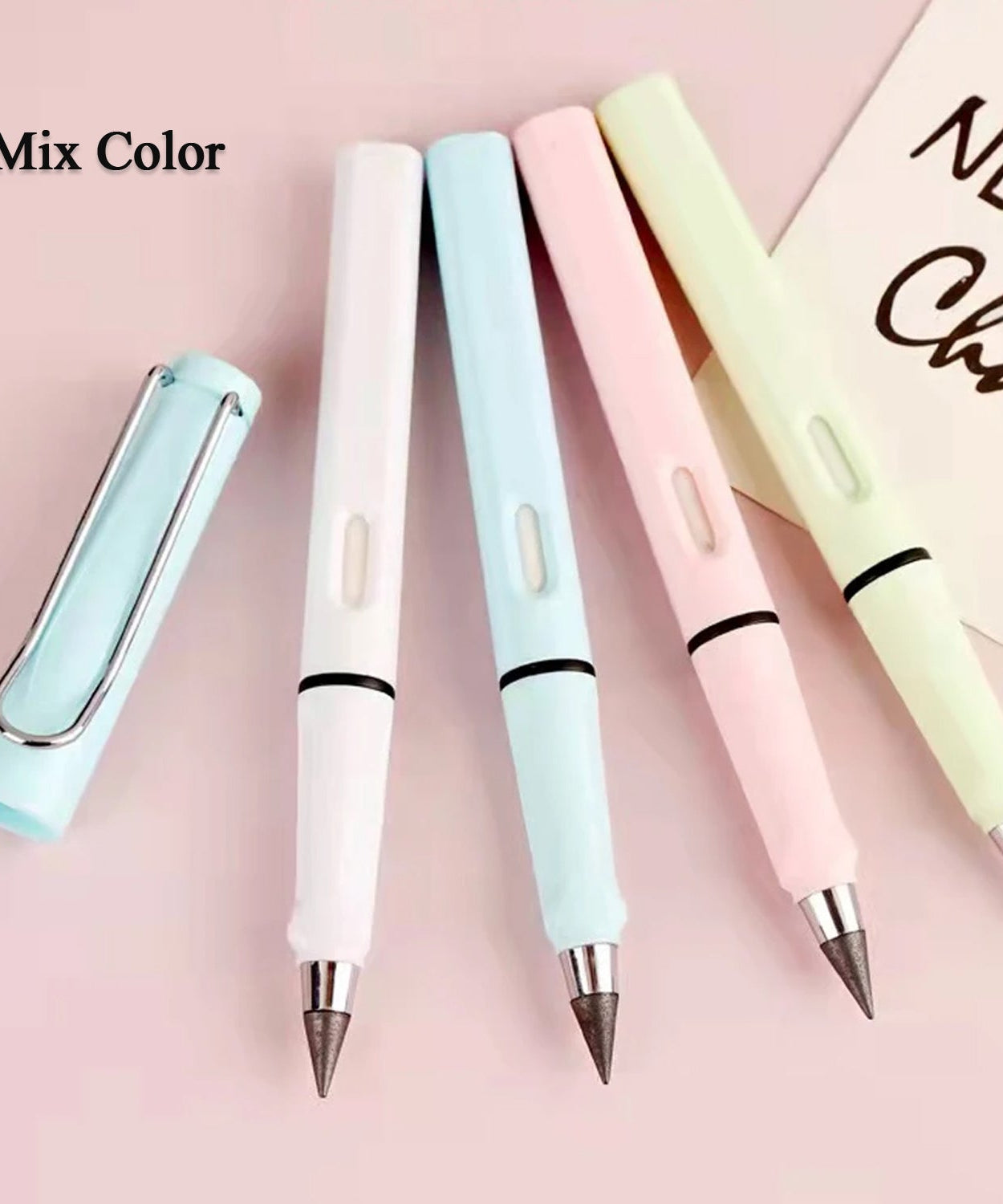 2-in-1 Everlasting Magic Pencil with Replaceable Eraser – Inkless, Reusable, Portable (1 Pc / Mix Color)