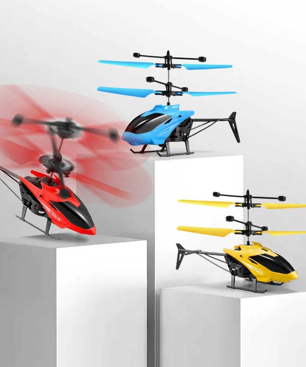 Remote control helicopter with vibrant colors