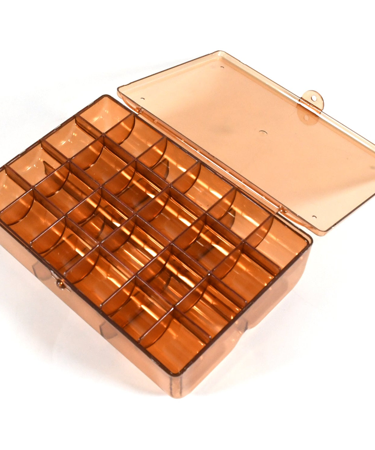 2 layer Acrylic Jewelry Storage Box Dustproof Earring Box, Storage Box Portable Nail Art Storage Case, 24-Grid Small and 6-Grid Big case Makeup Vanity Box (1 Pc / 30 Compartment)