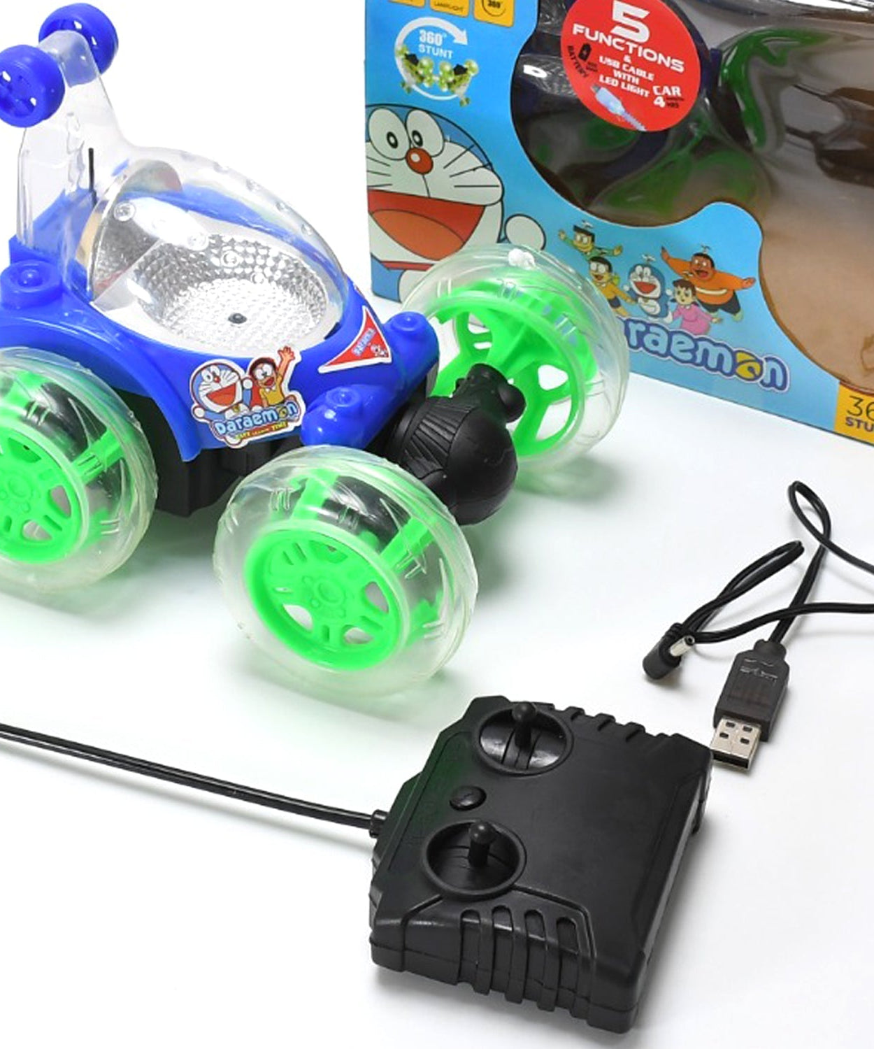 Remote control stunt car with 3D lights