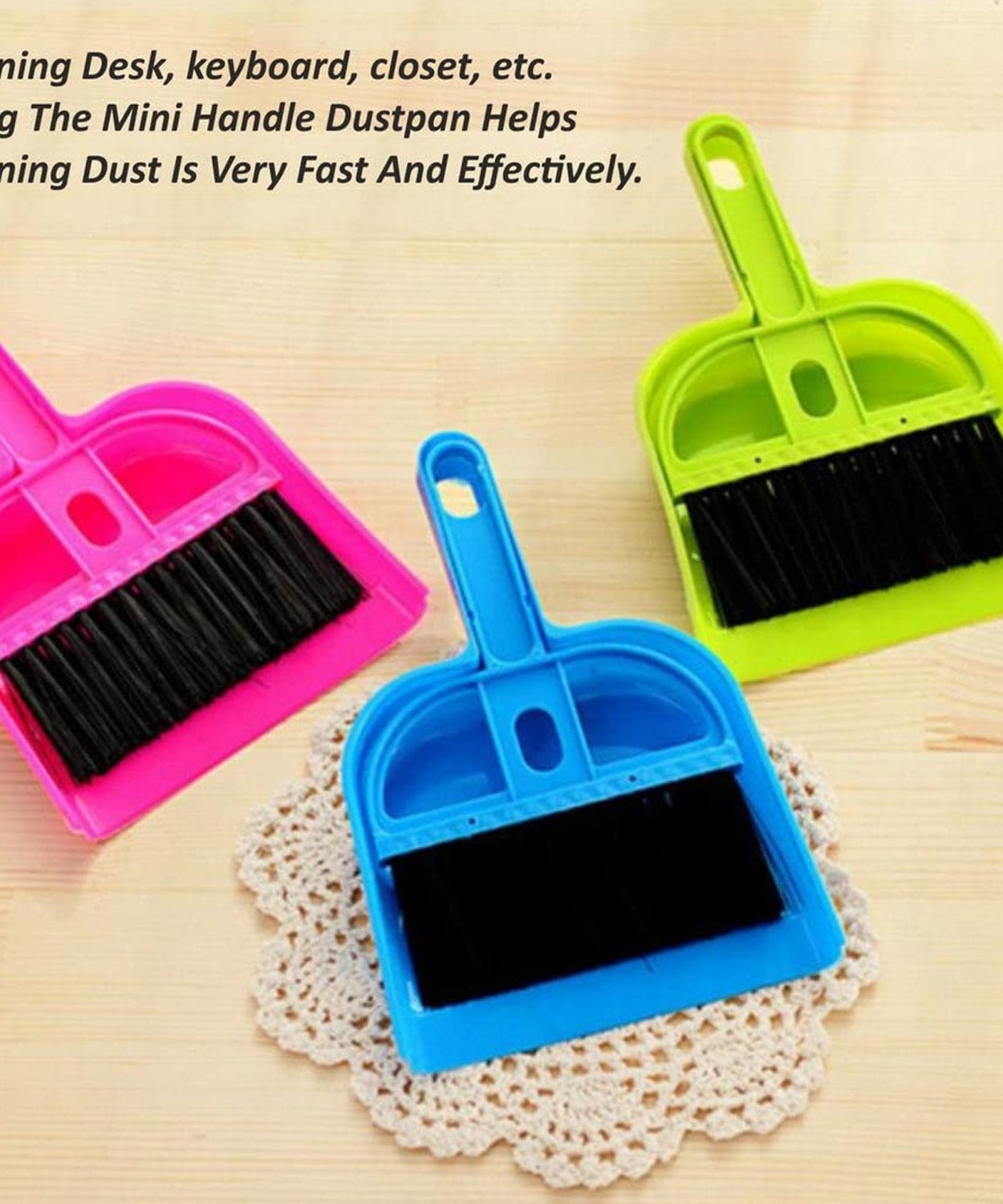 Large cleaning dustpan with matching broom brush