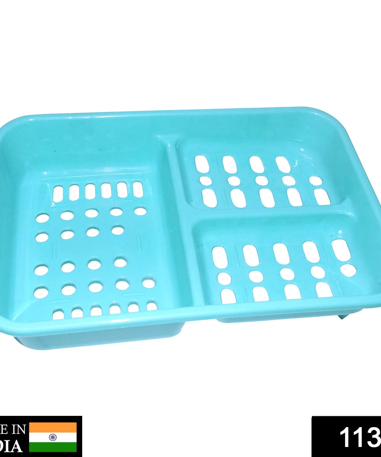 Three-in-one plastic soap holder, convenient for bathroom organization.