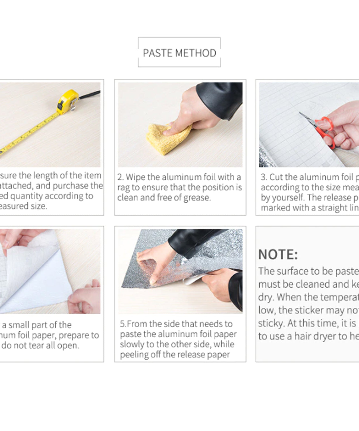 Aluminium Foil Sticker to prevent oily and greasy stains of food