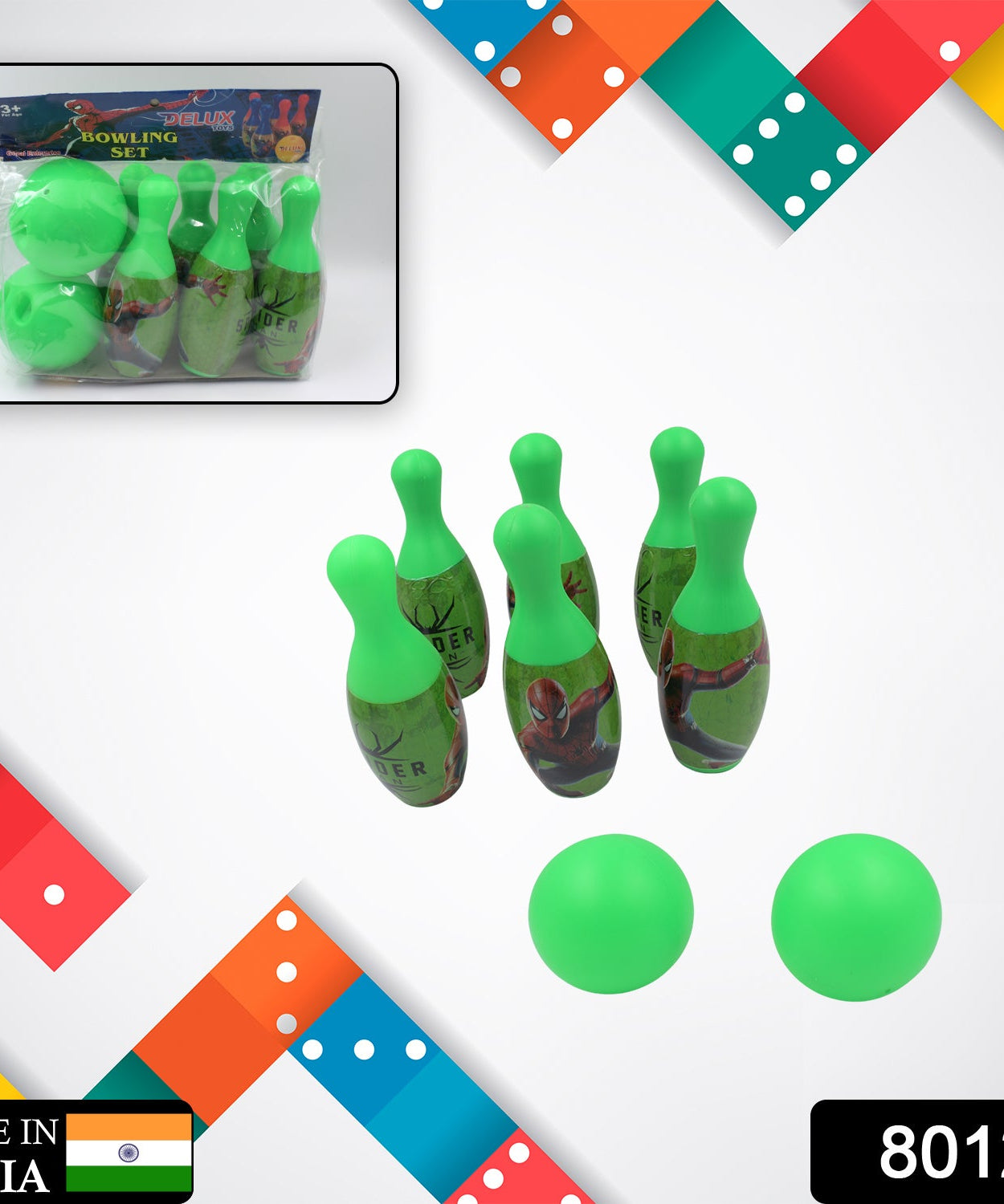 bowling pins and ball in kids' game set