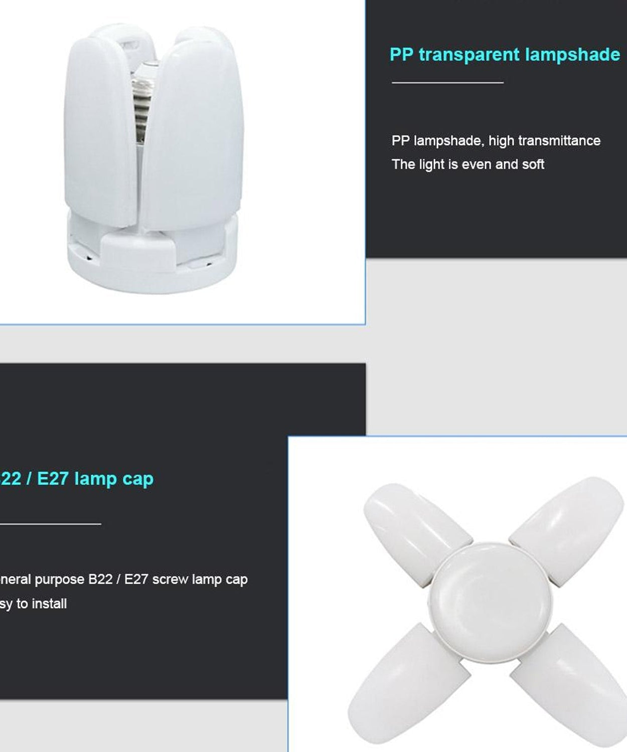 LED fan blade bulb in white color