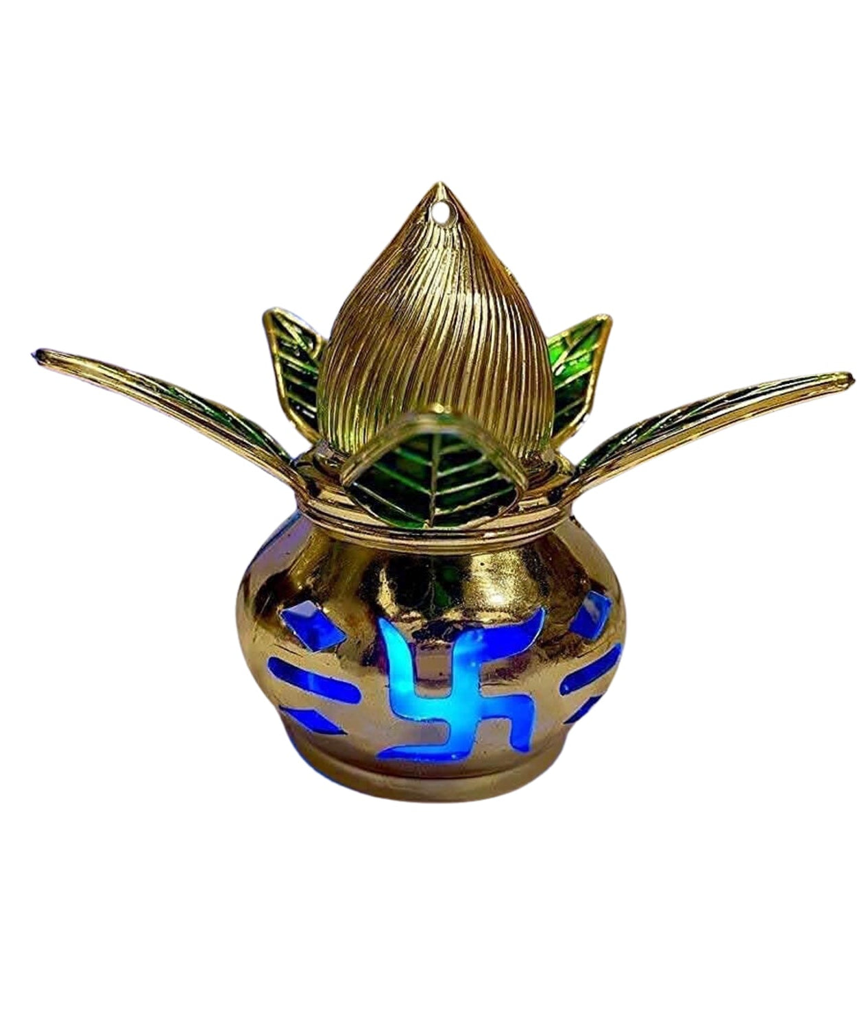 Gold Plated Eco-Friendly Kalash with LED Light
