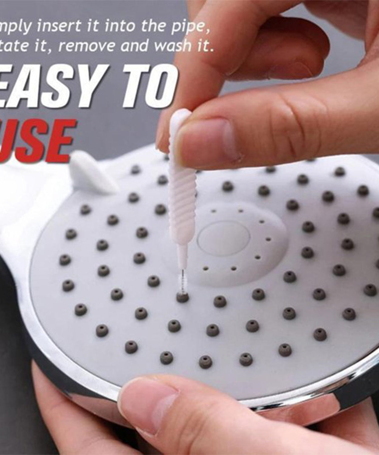 Reusable anti-clogging shower cleaning brushes