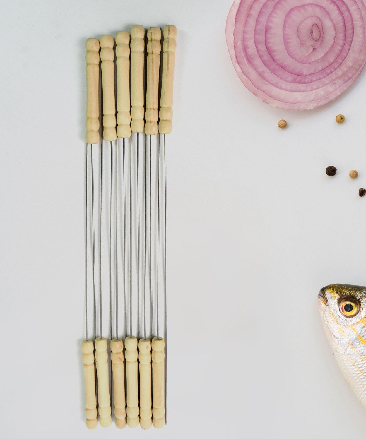 BBQ Tandoor Skewers Grill Sticks for Barbecue (Pack of 12)