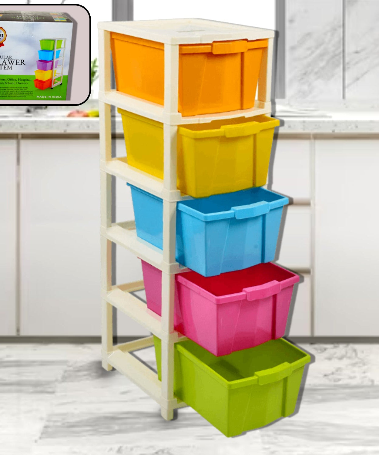 5-layer modular drawer organizer box.