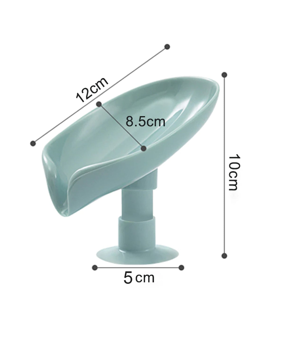 Leaf shape soap dish with drainage for better soap drying.