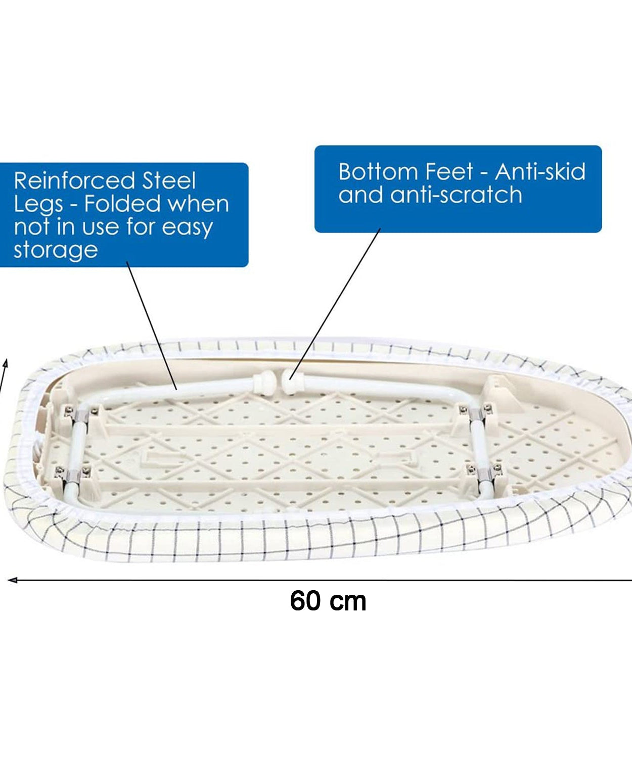 Lightweight ironing pad for smooth ironing of garments and fabrics.