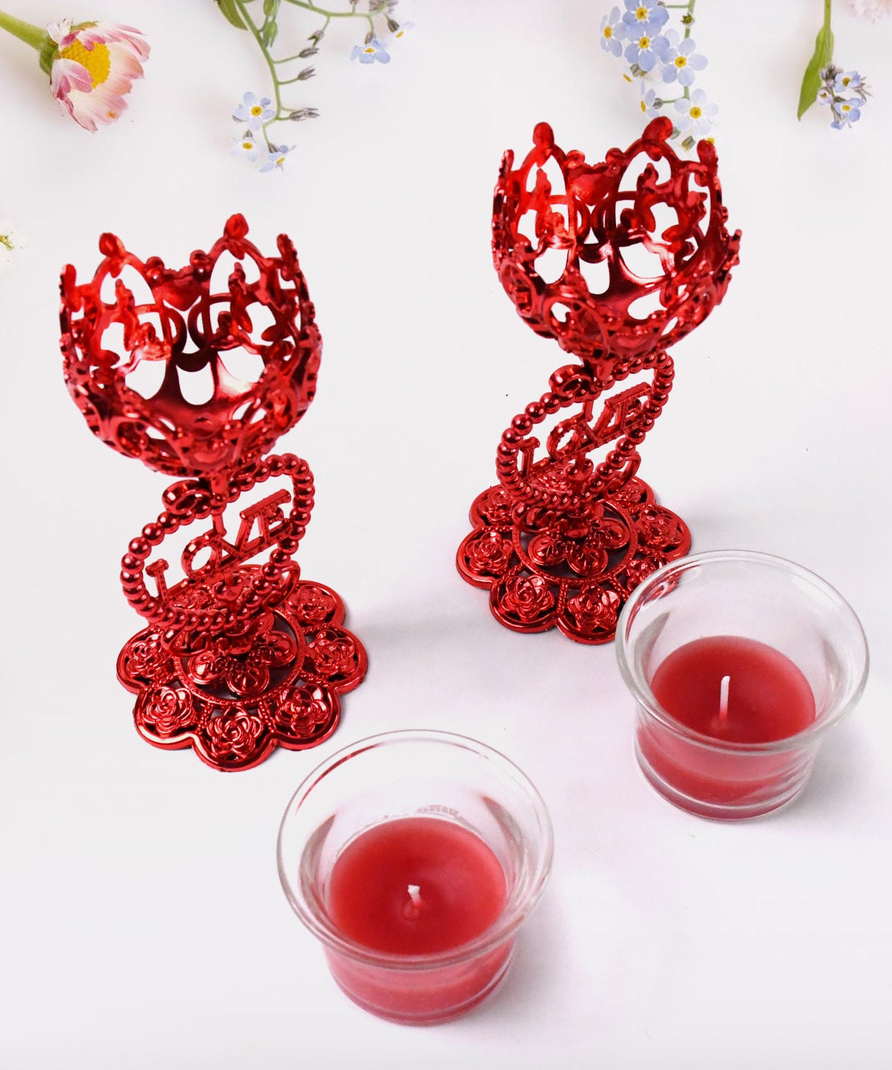 Tea Lights Holder Candle Stand, Diwali (2 Pc Set)