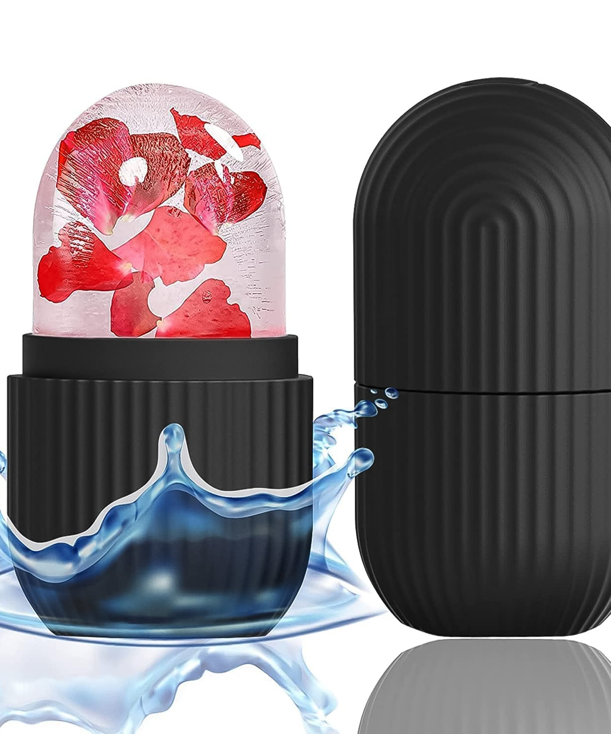 Face Ice Roller Massager for Swelling & Puffiness Reduction (Black)