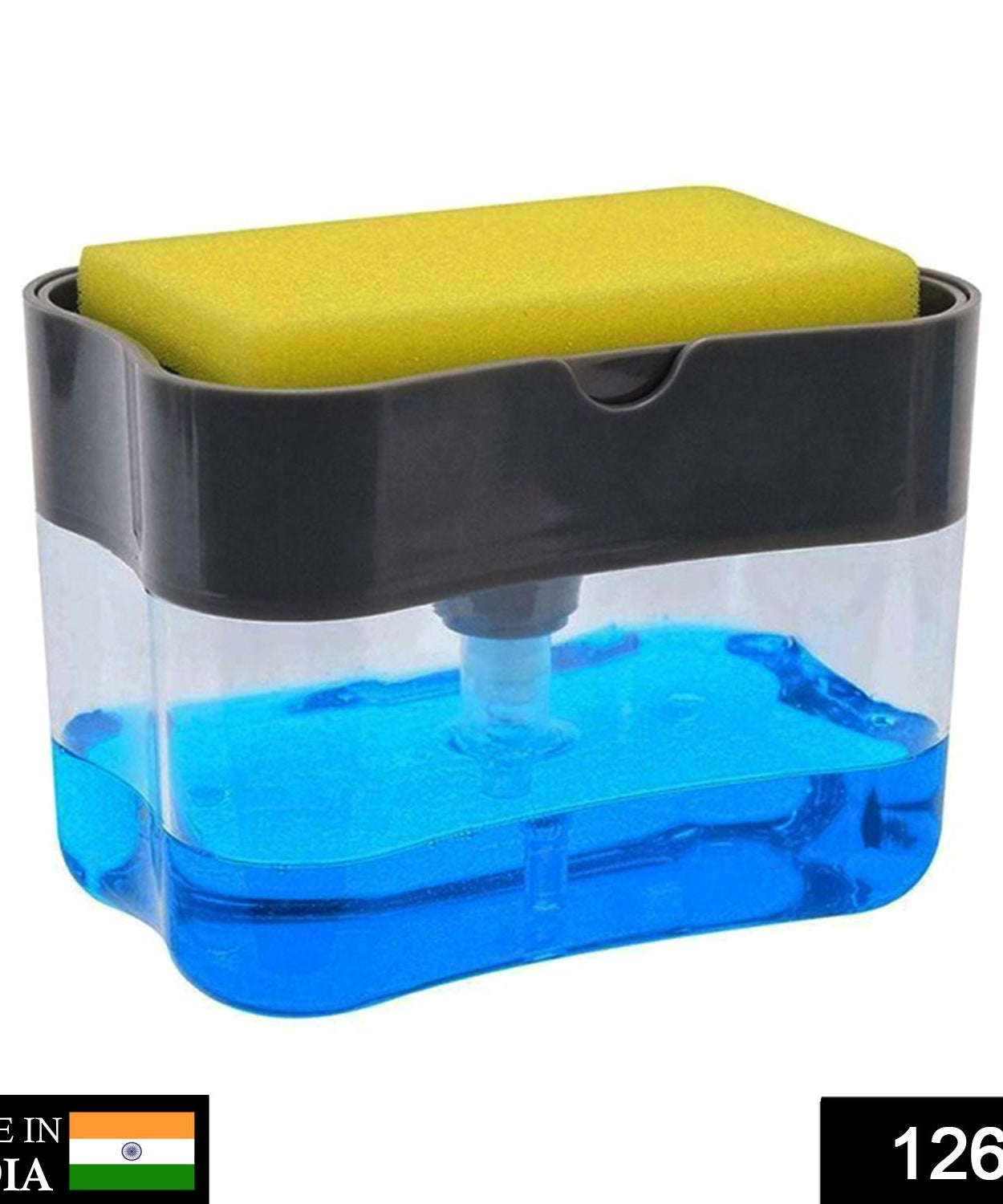Convenient countertop soap dispenser with sponge holder